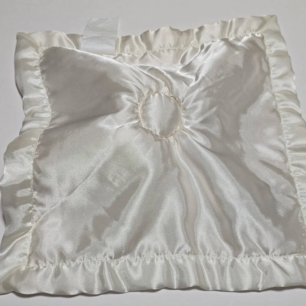 Tiddliwinks Unise Baby Cream Fuzzy Sherpa Bear Lion Satin Security Lovey Blanket